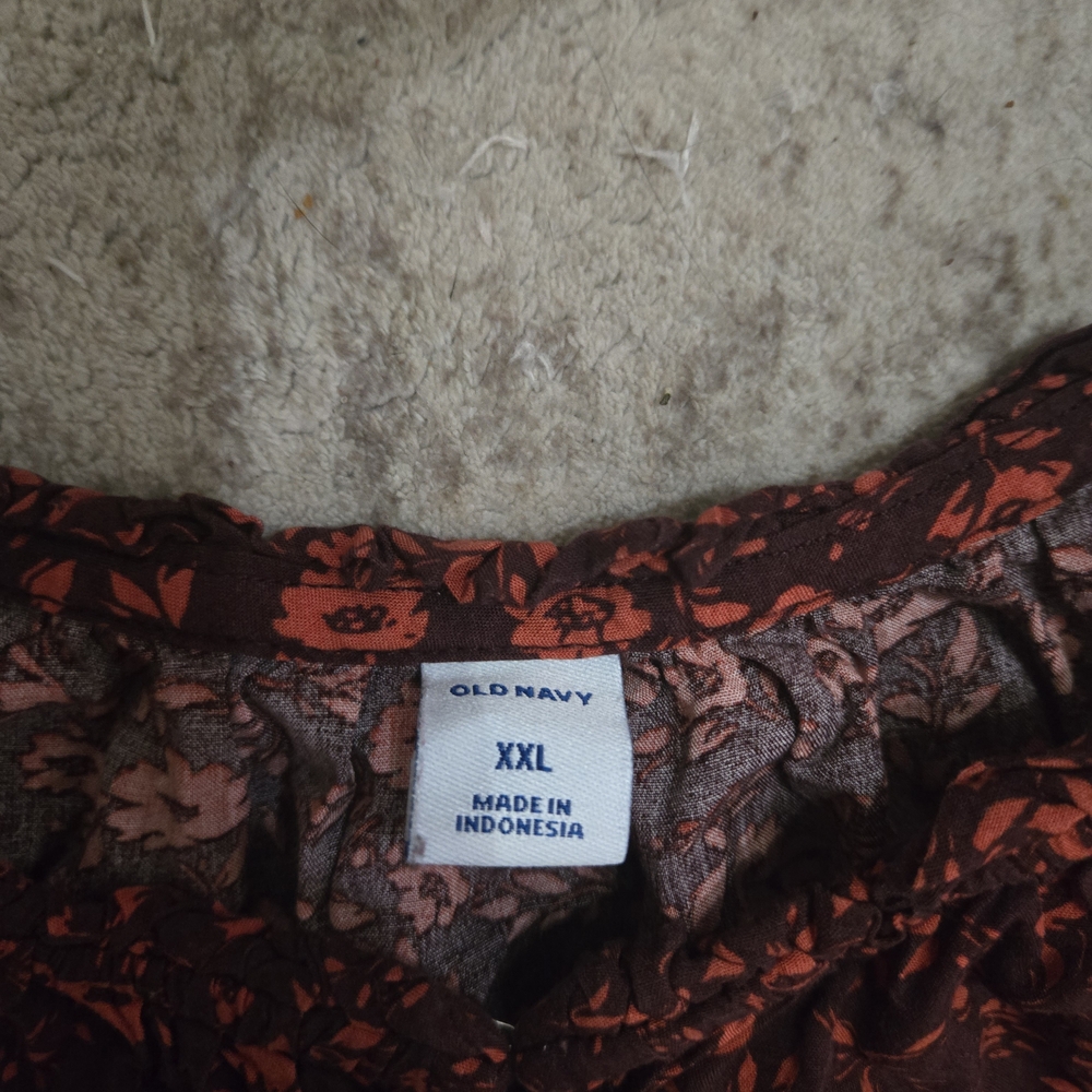 Maroon Floral Old Navy XXL Dress - Picture 4 of 4
